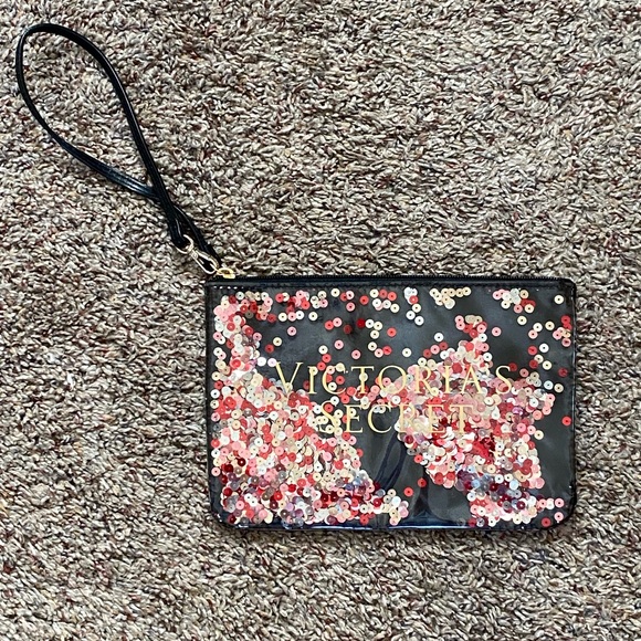 ❤️ NWT Victorias Secret floating sequin wristlet clutch cosmetic or jewelry bag. - Picture 2 of 2